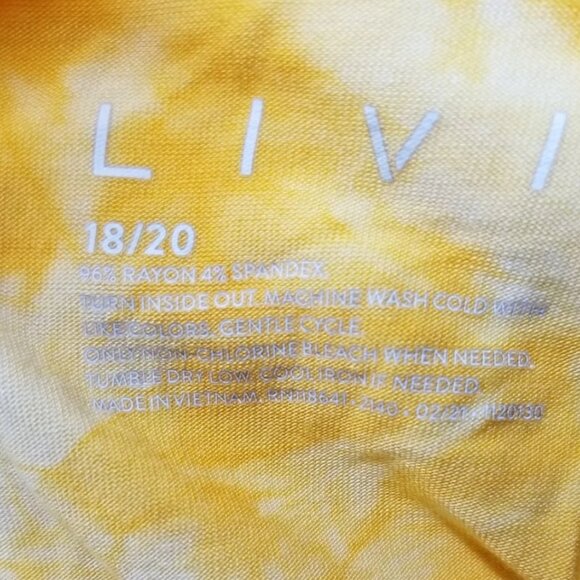 LIVI Active Tie Dye Top Yellow Lane Bryant White Size 18/20 Lane Bryant Active - Picture 6 of 6